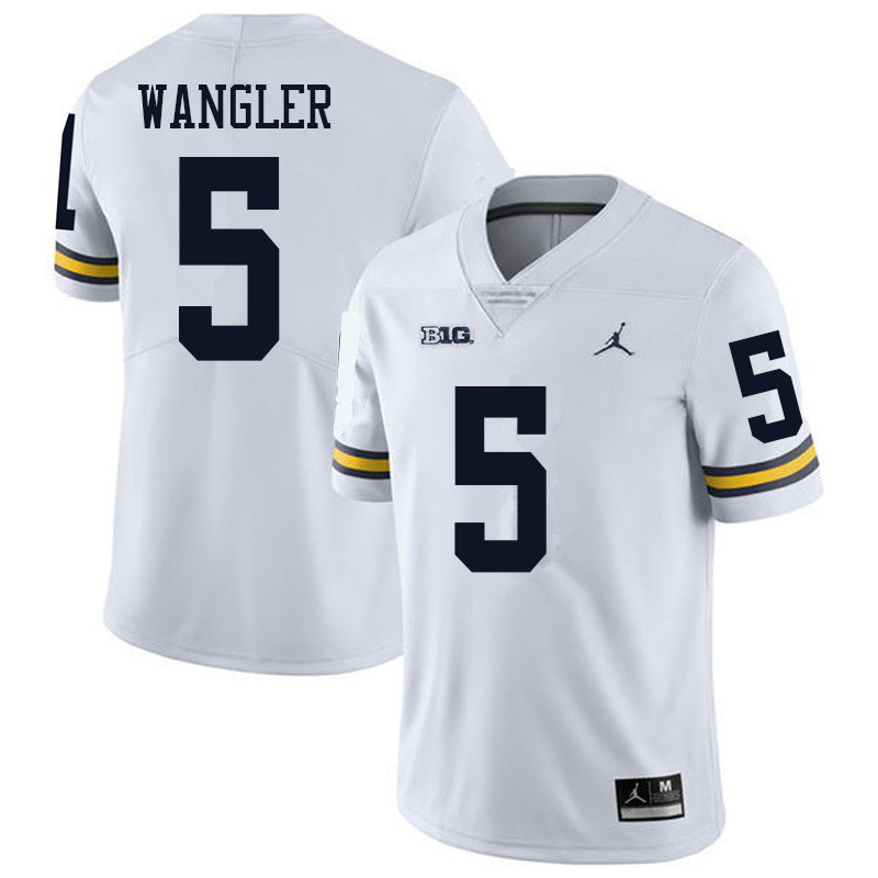 Jordan Brand Men #5 Jared Wangler Michigan Wolverines College Football Jerseys Sale-White
